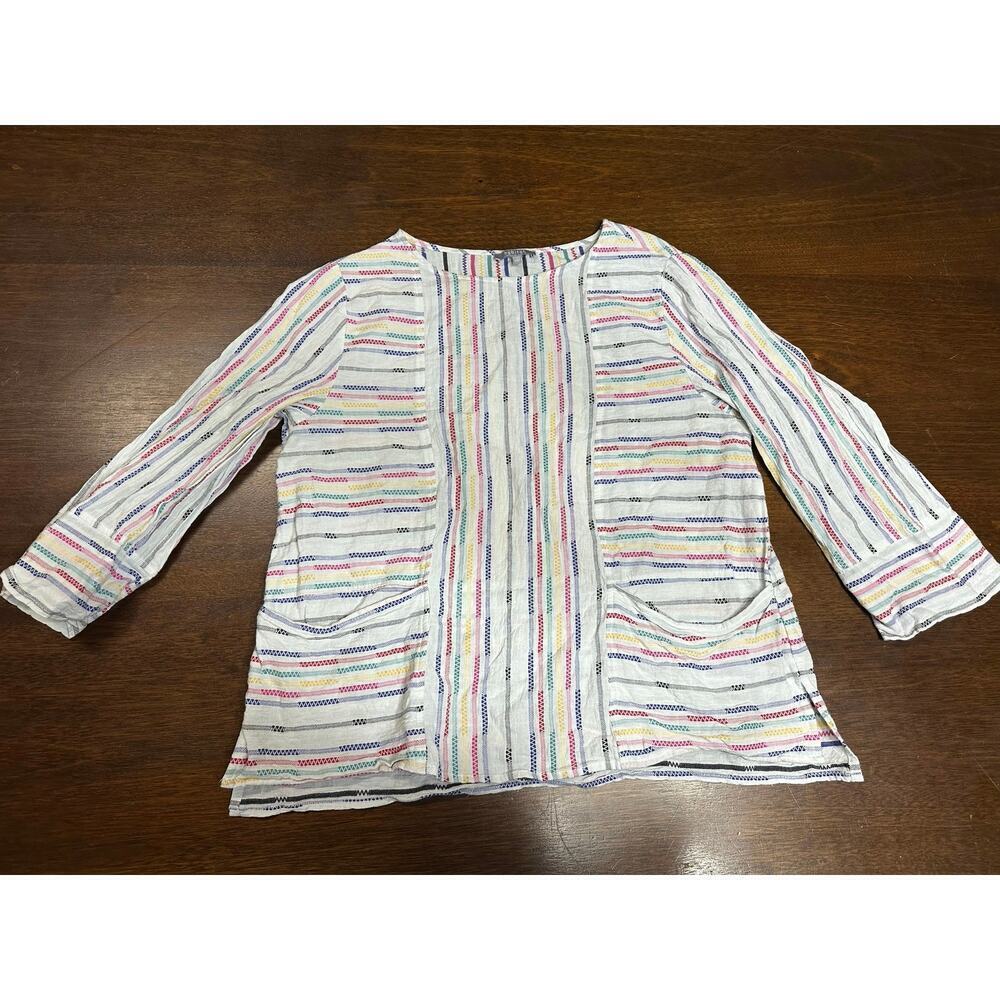 Habitat Clothes to Live in Lagenlook Top Women Small Colorful Hippie Cottage